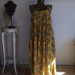 Yellow floral maxi dress size L